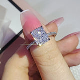 QUALITY RINGS New Design Luxury Pink Radiant Cut AAA+ CZ Diamonds Fashion Ring - The Jewellery Supermarket