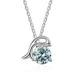 Charming Lovely Dolphin Multi Colour 1ct Round Cut High Quality Moissanite Diamonds Necklace -Fine Jewellery - The Jewellery Supermarket