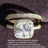 NEW ARRIVAL Fashion Gold color Silver color AAA+ Quality CZ Diamonds Bride Wedding ring set - The Jewellery Supermarket