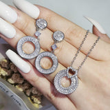 NEW ARRIVAL -Silver Color AAA+Cubic Zirconia Diamonds Jewellery Set
