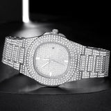New Hip Hop Iced Out Square Simulated Diamonds Watch - Sparkling Quartz Fashion Classic Watches - The Jewellery Supermarket