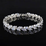 NEW - Gold Colour AAA+ Cubic Zirconia Trendy Leaves Quality Bracelets - The Jewellery Supermarket