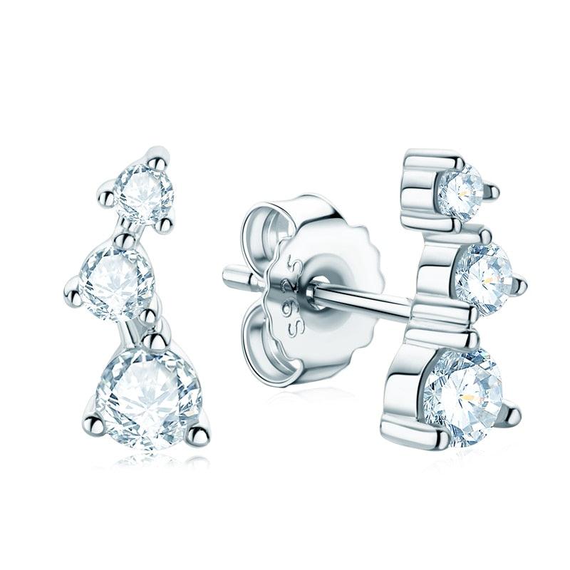 Wonderful D Color ♥︎ High Quality Moissanite Diamonds ♥︎ 14KGP Crawler Stud Earrings - Fine Jewellery - The Jewellery Supermarket