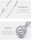 Exceptional 1 Carat VVS D Colour Round Cut High Quality Moissanite Diamonds Necklace Luxury Jewellery - The Jewellery Supermarket