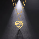 Charming Christian Jesus Heart Stainless Steel Pendant Necklace for Women - Religious Jewellery