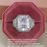 QUALITY RINGS - New Luxury Rectangle AAA+ Cubic Zirconia Diamonds Designer Ring - The Jewellery Supermarket