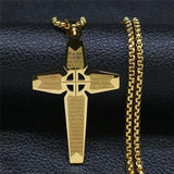 NEW Christian Bible Cross Chain Stainless Steel Big Religious Pendants Necklaces - The Jewellery Supermarket