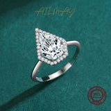 New Luxury Silver Water Drop Shape Sparkling ♥︎ High Quality AAAA Simulated Diamond ♥︎ Rings - The Jewellery Supermarket
