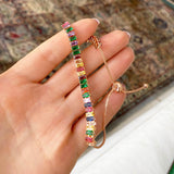 NEW Luxury Cute Multicolor Cubic Zirconia Crystals Charming Hand Made Tennis Bracelets For Women - The Jewellery Supermarket