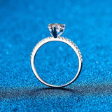 Fabulous 1 Carat Heart Cut Rhodium Plated Heart Design High Quality Moissanite Diamonds Ring - The Jewellery Supermarket