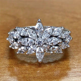 New Arrival Luxury Flower Design AAA+ Quality CZ Diamonds Engagement Ring - The Jewellery Supermarket