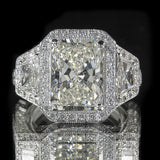 QUALITY RINGS - New Luxury Rectangle AAA+ Cubic Zirconia Diamonds Designer Ring - The Jewellery Supermarket