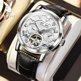 Famous Brand Automatic Mechanical Watch - Tourbillon Sport Leather Casual Business Fashion Mens Watches