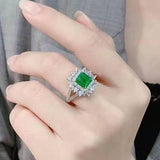 Desirable New Luxury Blue Green Red Color Princess Cut CZ AAA+ Diamonds Fashion Ring - The Jewellery Supermarket