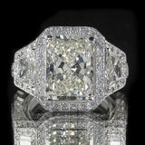 QUALITY RINGS - New Luxury Rectangle AAA+ Cubic Zirconia Diamonds Designer Ring - The Jewellery Supermarket