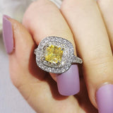 Gorgeous AAA+ Cubic Zirconia Yellow Engagement Luxury Ring - The Jewellery Supermarket