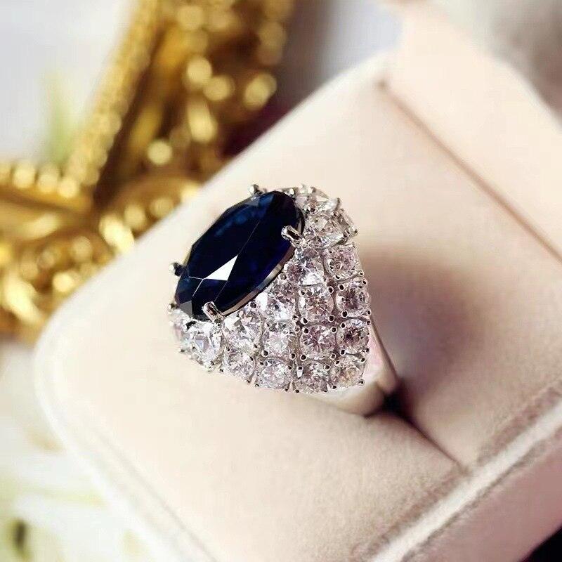NEW Luxury Premium Blue Oval AAA+ Quality Zircon Diamond Jewelry Ring - The Jewellery Supermarket