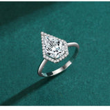 New Luxury Silver Water Drop Shape Sparkling ♥︎ High Quality AAAA Simulated Diamond ♥︎ Rings - The Jewellery Supermarket