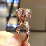 New Arrival Luxury Rose Gold Color Blossoms Round Cut A AA+ Quality CZ Diamonds Ring - The Jewellery Supermarket