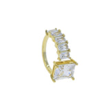 NEW AAA+ White Baguette Cubic Zirconia Diamonds Open Adjusted Sparkling Fine Ring - The Jewellery Supermarket
