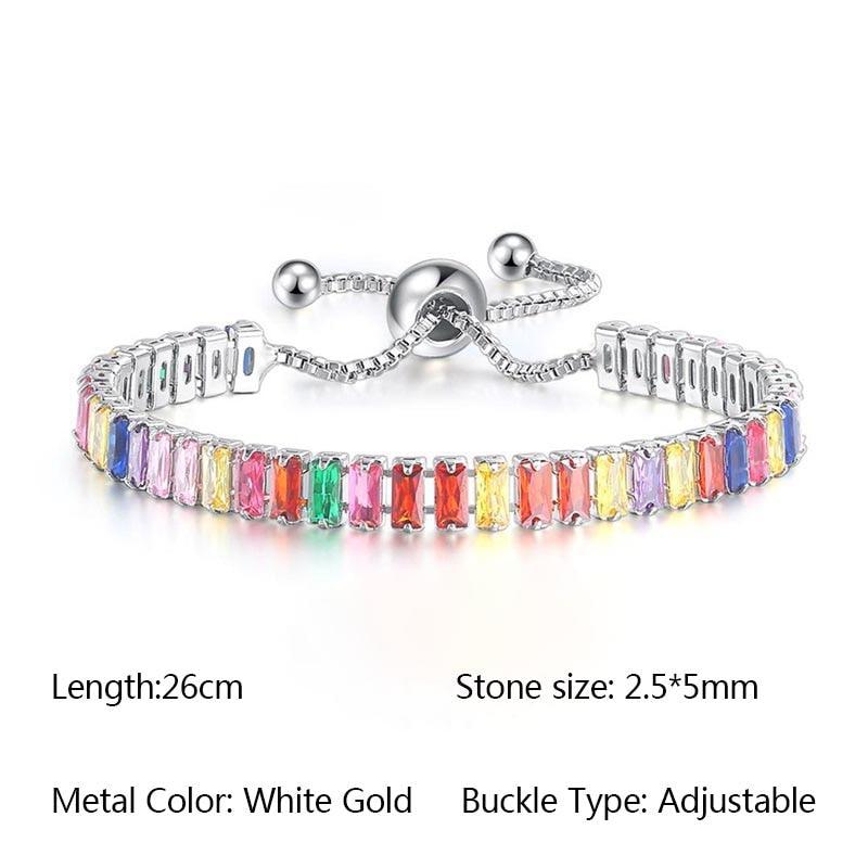 NEW Luxury Cute Multicolor Cubic Zirconia Crystals Charming Hand Made Tennis Bracelets For Women - The Jewellery Supermarket