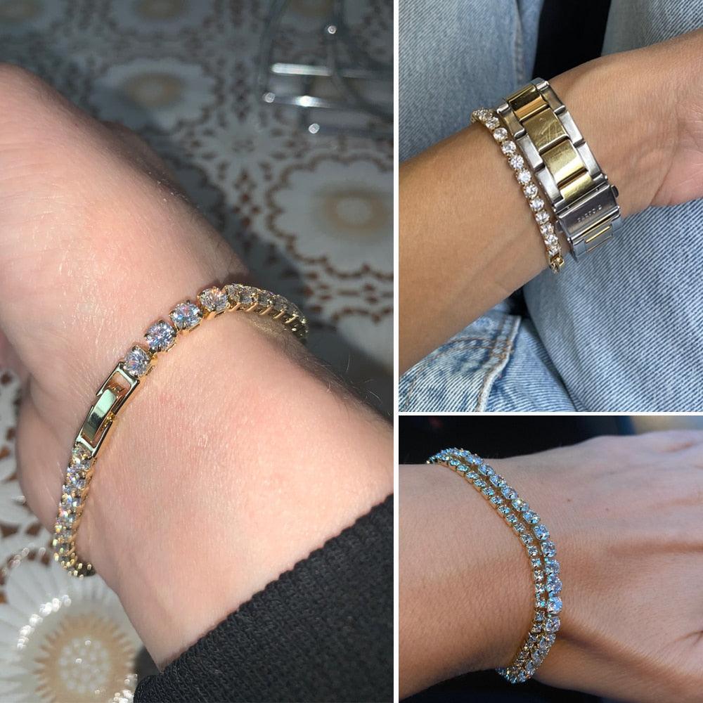 POPULAR - Trendy AAA+ Cubic Zirconia Silver Color Women's Tennis Bracelet - Hand Made jewellery - The Jewellery Supermarket