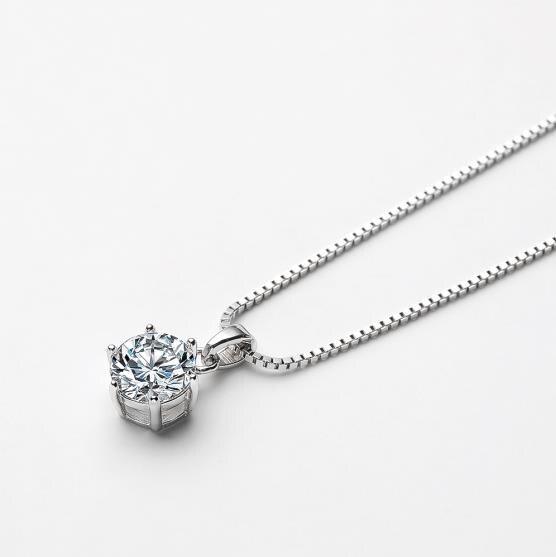 Super 1 or 2 Carat 6 Prong Real High Quality Moissanite Diamonds Necklace For Women - Luxury Fine Jewellery - The Jewellery Supermarket