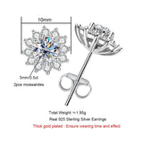 Brilliant 1 Carat Total D Color ♥︎ High Quality Moissanite Diamonds ♥︎ Sunflower Stud Earrings - Fine Jewellery - The Jewellery Supermarket