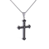 Classic Style Stainless Steel Christian Cross Pendant Necklace - Bible Amulet Banquet Jewellery - The Jewellery Supermarket