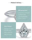 New Luxury Silver Water Drop Shape Sparkling ♥︎ High Quality AAAA Simulated Diamond ♥︎ Rings - The Jewellery Supermarket