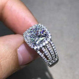 Captivating New Luxury Cushion Cut Designer AAA+ CZ Diamonds Fashion Ring - The Jewellery Supermarket