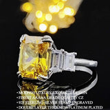 Excellent New Arrival Luxury Blue Yellow Color Rectangle AAA+ CZ Diamonds Fashion Rings - The Jewellery Supermarket