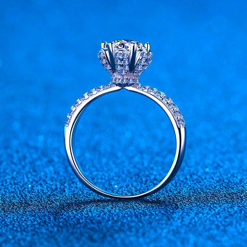 Excellent 5 Carat High Quality Moissanite Diamonds 14K WGP Sterling Silver Ring - Fine Jewellery - The Jewellery Supermarket