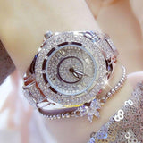 New Top Brand Luxury Bling Fashion Gold, Rose Gold, Silver Colour Simulated Diamonds Ladies Watch - The Jewellery Supermarket