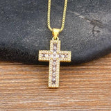 Fashion Long Chain Exquisite Multicolors Cross Pendant AAA Zircon Crystals Necklaces - Religious Jewellery - The Jewellery Supermarket