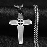 NEW Christian Bible Cross Chain Stainless Steel Big Religious Pendants Necklaces - The Jewellery Supermarket