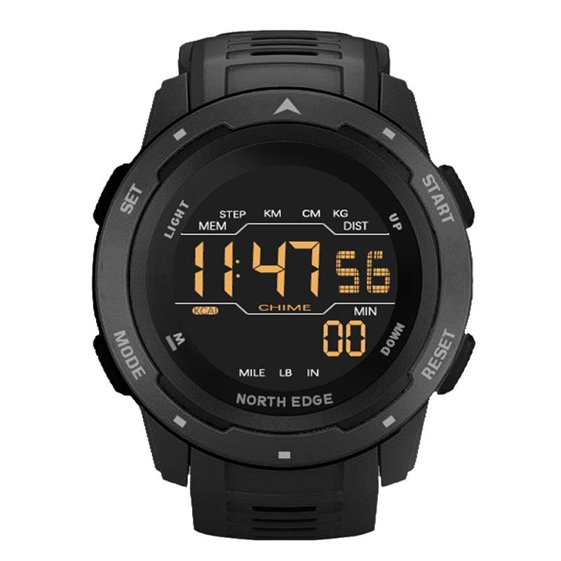 NEW MENS WATCHES - Dual Time Pedometer Alarm Clock Waterproof 50M Military Digital Sports Watches - The Jewellery Supermarket
