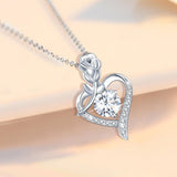 Charming Rose Flower Heart Shaped 1ct 6.5mm High Quality Moissanite Diamonds Necklace - Luxury Jewellery - The Jewellery Supermarket