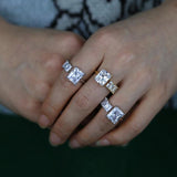 NEW AAA+ White Baguette Cubic Zirconia Diamonds Open Adjusted Sparkling Fine Ring - The Jewellery Supermarket