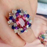 NEW VINTAGE RINGS New Fashion Luxury Colorful Flower AAA Zircon Rings - The Jewellery Supermarket