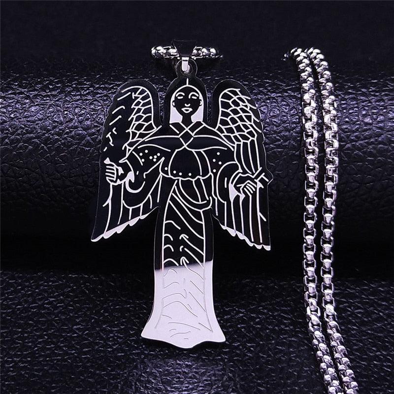 Christian Cross Bible Verse Prayer Necklace - Stainless Steel Portuguese Religious Necklaces - The Jewellery Supermarket