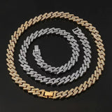 New Iced Out Bling Fashion Simulated Diamonds Miami Cuban Link Chain Gold Luxury Men's Women's Jewellery Set - The Jewellery Supermarket