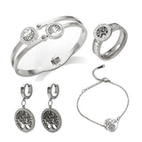 New Design Crystal Hollow Tree of Life Stainless Steel Charming Jewellery Set - Ideal Gifts - The Jewellery Supermarket