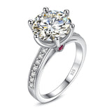 Stunning Halo Round Cut 4 Carat High Quality Moissanite Diamonds Ring - Wedding Engaagement Jewellery - The Jewellery Supermarket