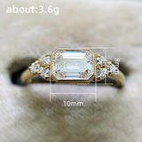 QUALITY RINGS New Arrival Luxury Princess Cut AAA+ CZ Diamonds Engagement Ring - The Jewellery Supermarket