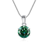 Choice 1 Carat Round Cut VVS Blue Green Colour Real High Quality Moissanite Diamonds Pendants - Fine Jewellery - The Jewellery Supermarket