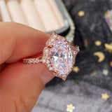 New Arrival Outstanding Luxury Rose Gold Color Marquise Cut AAA+ CZ Diamond Fashion Ring - The Jewellery Supermarket