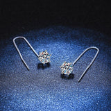 1ct D VVS1 Diamond Classic 6 Prong ♥︎ High Quality Moissanite Diamonds ♥︎ Tassel Stud Earrings - Fine Jewellery - The Jewellery Supermarket