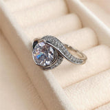 NEW ARRIVAL - Appealing AAA+ Cubic Zirconia Diamonds Luxury Halo Ring - The Jewellery Supermarket