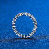 Luxury 3mm 0.1ct Stones 2.2ct Total High Quality Moissanite Diamonds Full Enternity Diamond Ring - The Jewellery Supermarket